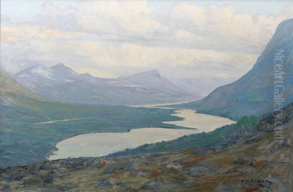 Fjallandskap Oil Painting by Nils Olzon