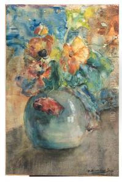 Poppies In A Vase Oil Painting by Menso Kamerlingh Onnes