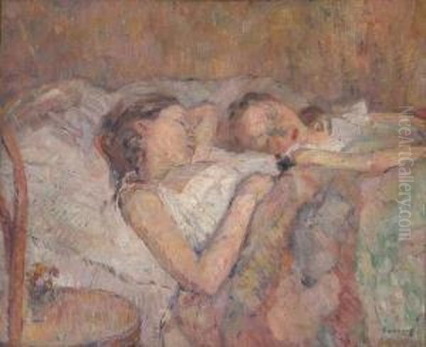 Sleeping Girls Oil Painting by Soren Onsager