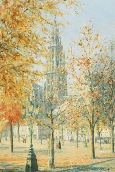 The Groenplaats Oil Painting by Lode Ontrop