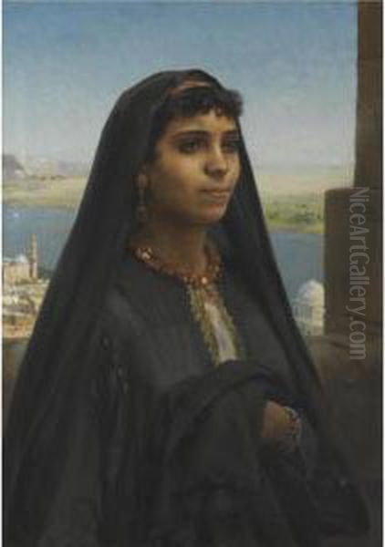 Woman Of Cairo Oil Painting by Karel Ooms