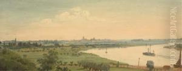 Along The River Oil Painting by Willem Johannes Oppenoorth