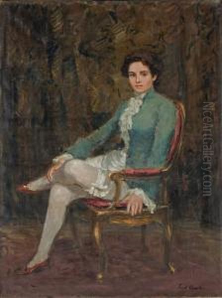 Frau Im Kostum Oil Painting by Ernst Oppler