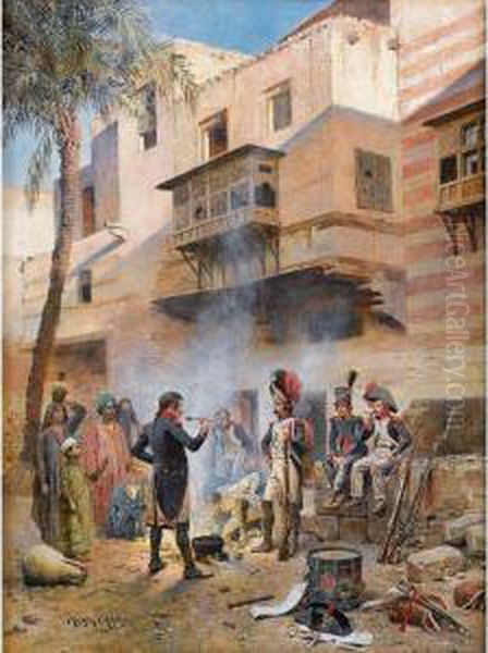 Cantonnement De Soldats De Bonaparte En Egypte Oil Painting by Maurice Henri Orange