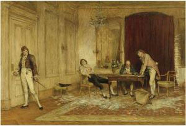 Hard Hit Oil Painting by Sir William Quiller-Orchardson