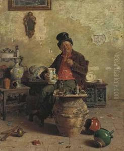 The Afternoon Tipple Oil Painting by Orfeo Orfei