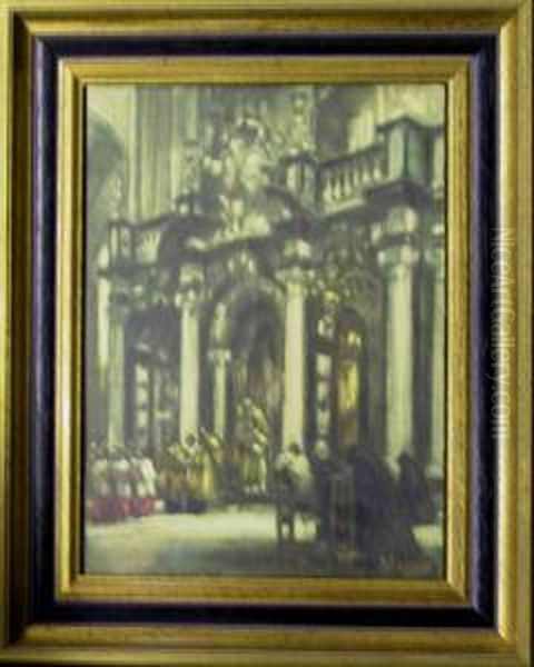 Zicht Op Het Doksaal Van De St Baafskathedraal Te
Gent Oil Painting by Louis Orles