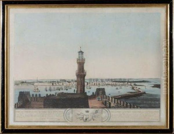 < Alexandrie > Eau Forte Aquarellee. 1804h : 54,5 L : 72 Cm. Edward Orne < View Of Alexandria >aquafortis Oil Painting by Edward Orme