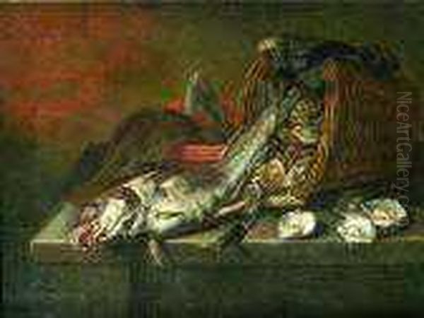 Nature Morte Aux Poissons Oil Painting by Willem Ormea