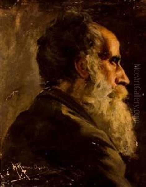 Retrato De Anciano Oil Painting by Romero Honorio Orozco