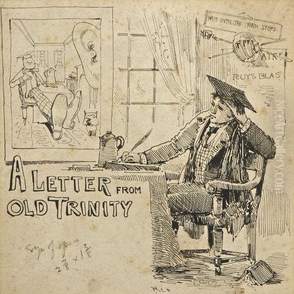 A Letter From Old Trinity Oil Painting by Richard Caulfield Orpen