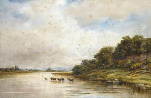 View On The River Trent From Mannings Island by James Orrock