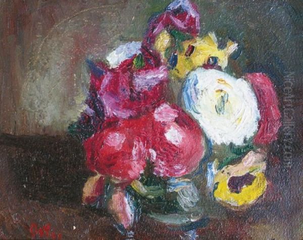 Bouquet De Fleurs Dans Un Vase Oil Painting by Manuel Ortiz De Zarate