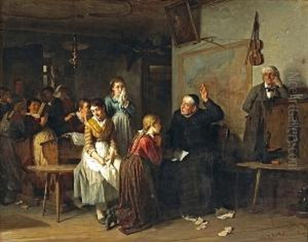 The Love Letter Oil Painting by Friedrich Ortlieb