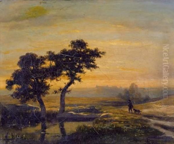 La Chasse Oil Painting by Francois Auguste Ortmans