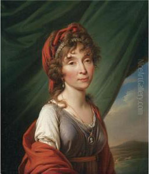 Portrait Of Princess Ekaterina Dolgorukaya Oil Painting by Giovanni Battista Ortolani