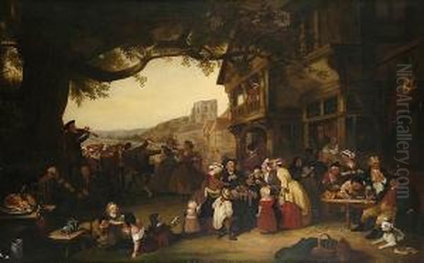 The Village Feast Oil Painting by J.R. Orton