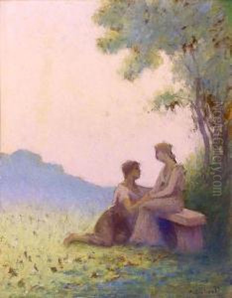 Scene Symboliste Oil Painting by Alphonse Osbert