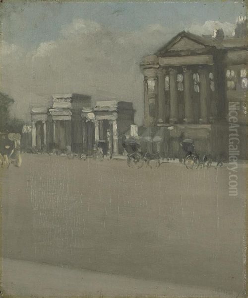 Hyde Park Corner In Fog Oil Painting by William Evelyn Osbourne