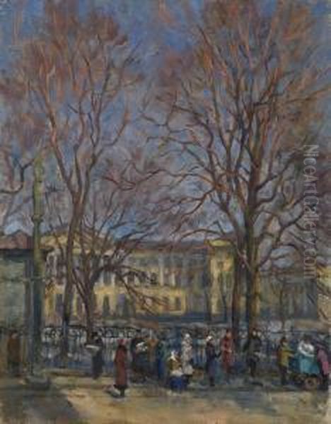 View Of The Russian Museum From The Europe Hotel by Alexander Alexandrov Osmerkin