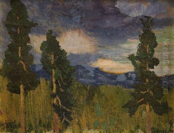 Tallar - Norrland Oil Painting by Helmer Osslund