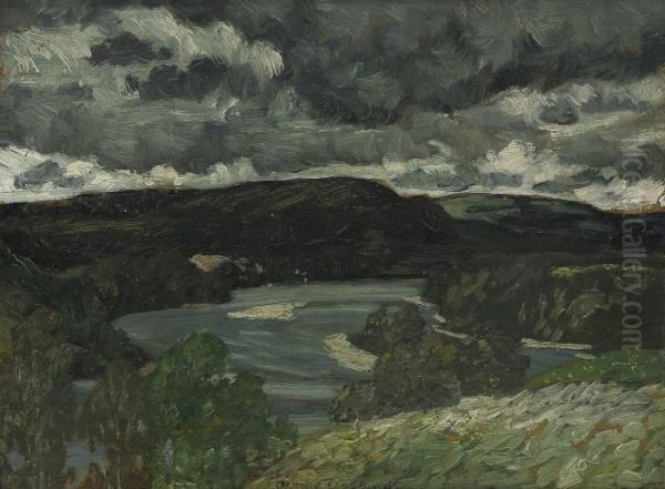 Blasig Dag Vid Angermanalven Oil Painting by Helmer Osslund