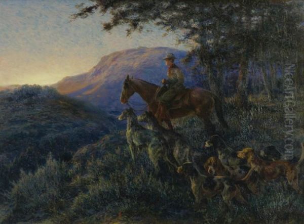 Enjoying Sunset After A Long Day's Hunt Oil Painting by Edmund Henry Osthaus