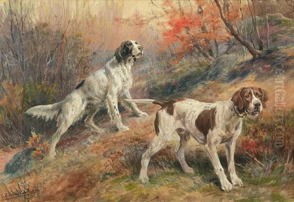 Setter And Pointer Oil Painting by Edmund Henry Osthaus