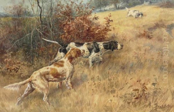 Three Pointers In A Field Oil Painting by Edmund Henry Osthaus