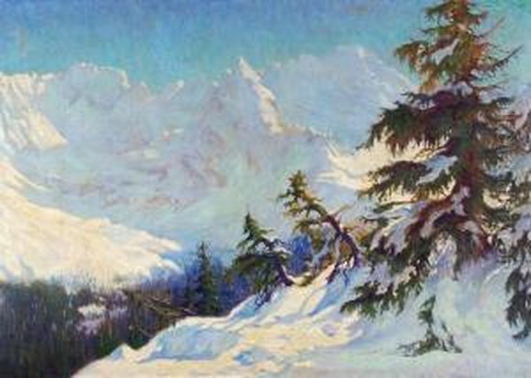 Tatry W Sniegu Oil Painting by Wladyslaw Ostrowski