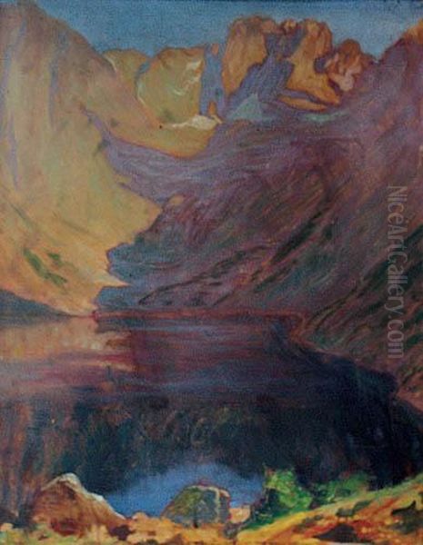 Morskie Oko Oil Painting by Wladyslaw Ostrowski