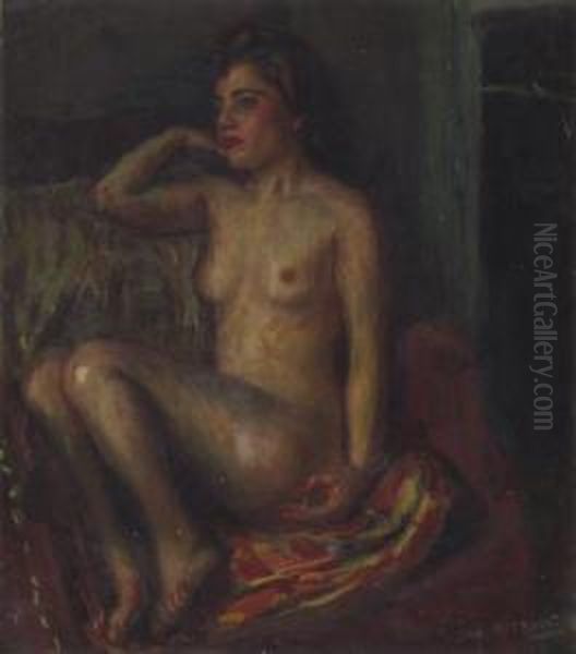 Seated Nude Oil Painting by Sam Ostrowsky