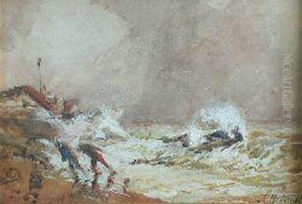 Rough Weather Oil Painting by John Hervey Oswald