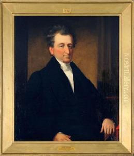 Portrait Of John Leamy,the Original Director Of The Insurance Company Of North America, Oil Painting by Bass Otis