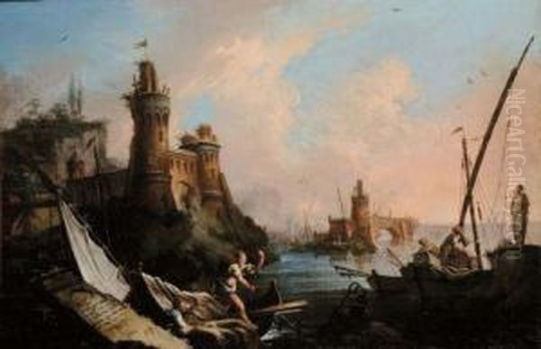 Porto Oil Painting by Gaetano Ottani