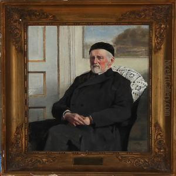 Portrait Of The Danish Oil Painting by Johannes Ottesen