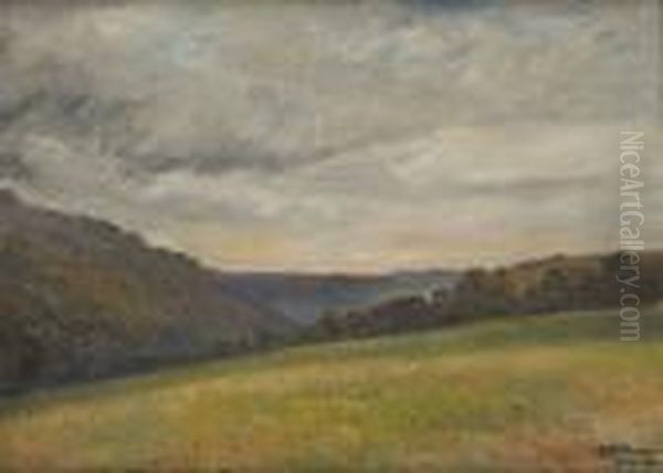 Vue De Faulx-les-tombe Oil Painting by Henri Ottevaere