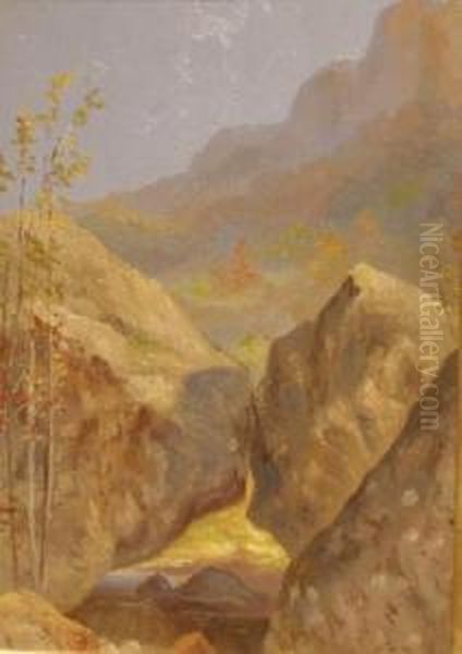 Natural Bridge, City Creek Canyon Oil Painting by George Martin Ottinger