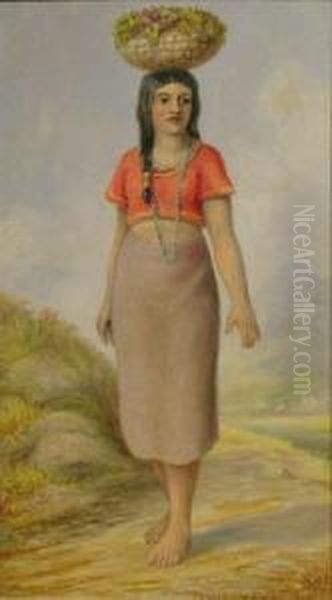 Tiahuantapec Girl, Mexico Oil Painting by George Martin Ottinger