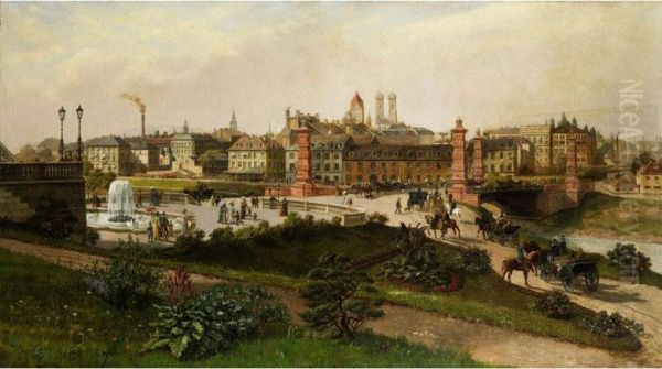 Blick Uber Munchen Oil Painting by Ruppert Otto Von