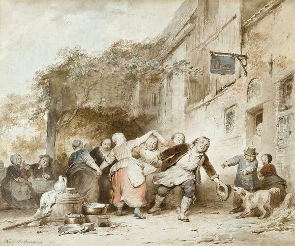 La Fete A L'auberge Oil Painting by Ferdinand de Braekeleer