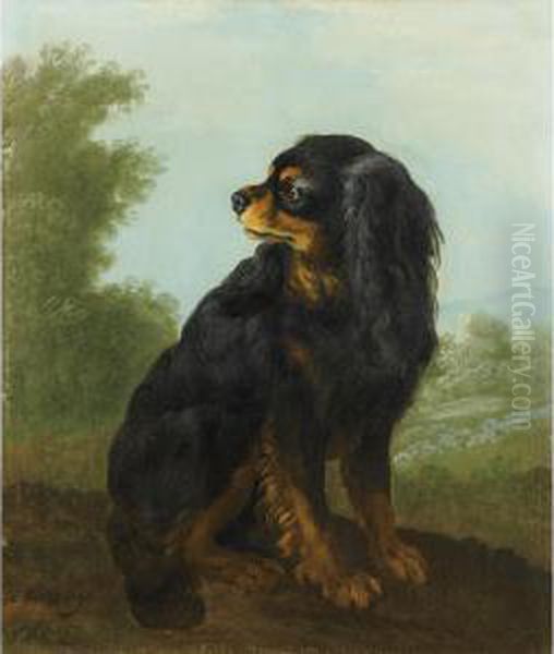 Portrait De Cavalier King Charles Oil Painting by Jacques Charles Oudry