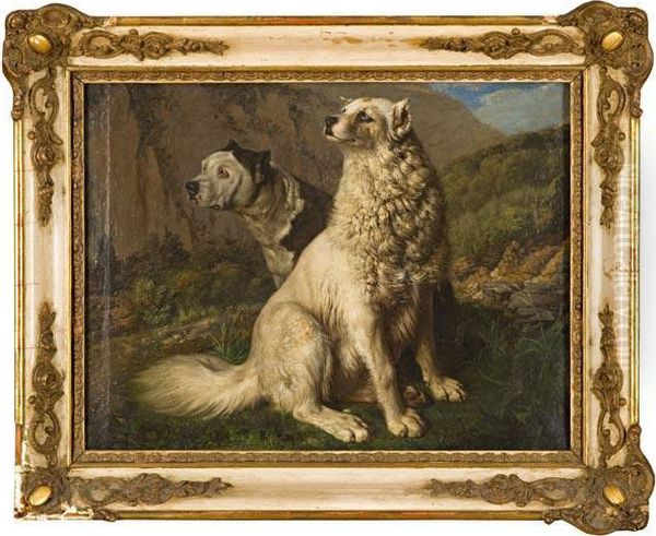 Paesaggio Con Due Levrieri Oil Painting by Jean-Baptiste Oudry