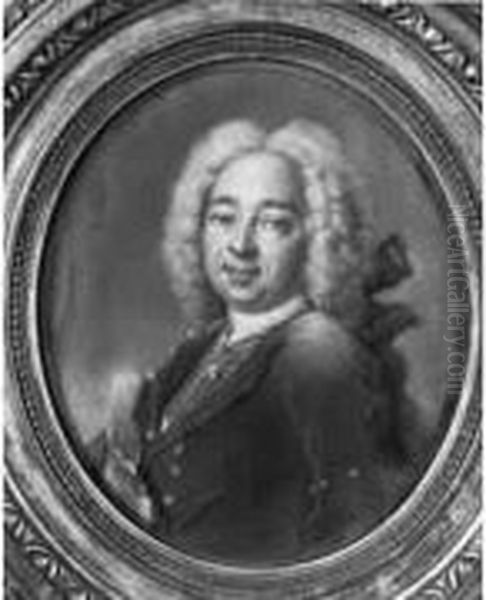 Portrait De Jean Baptiste Oudry Oil Painting by Marie Marguerite Oudry