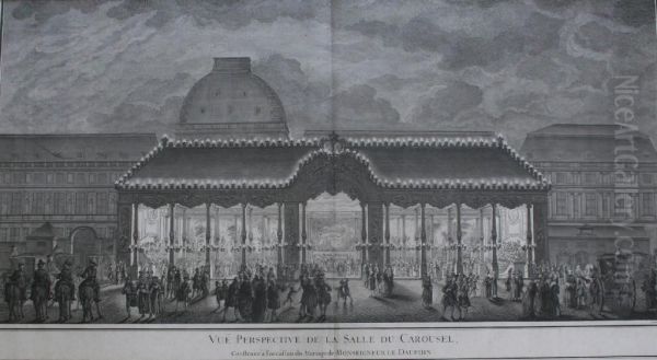 Vue Perspective De La Salle Du Carousel Oil Painting by Pierre Outin