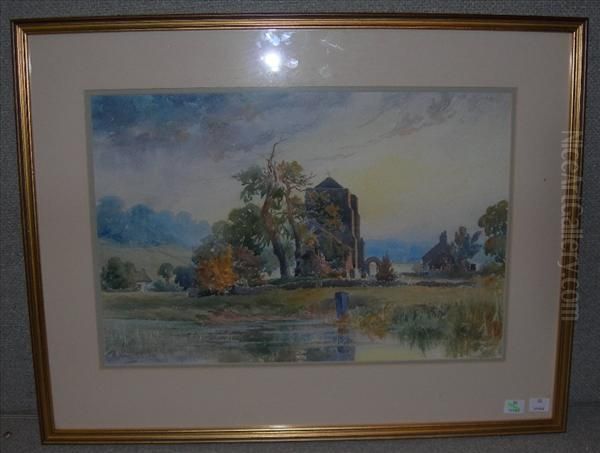 Beauchief Abbey Oil Painting by George Outram