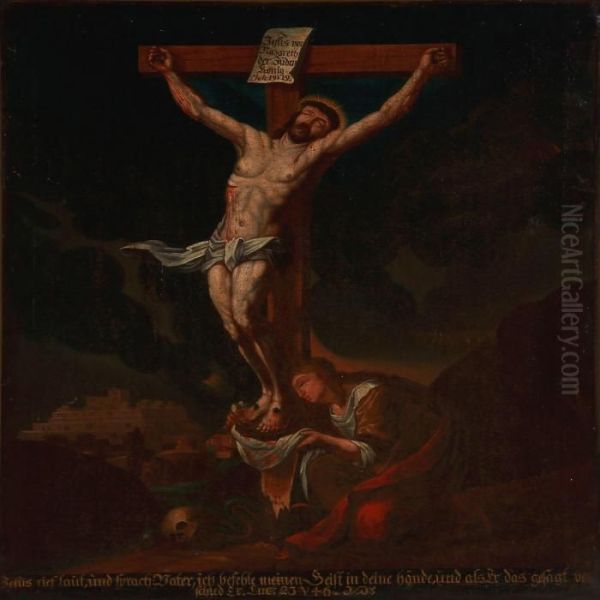 Jesus On The Cross Oil Painting by Jurgen Ovens