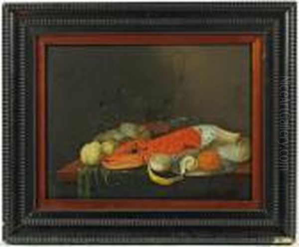 Nature Morte Au Homard Oil Painting by Paul Overschee