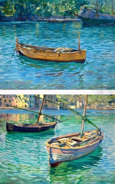 Barques Au Port Oil Painting by George O. Owen