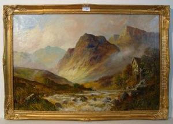 Mountains And River Oil Painting by Joel Owen